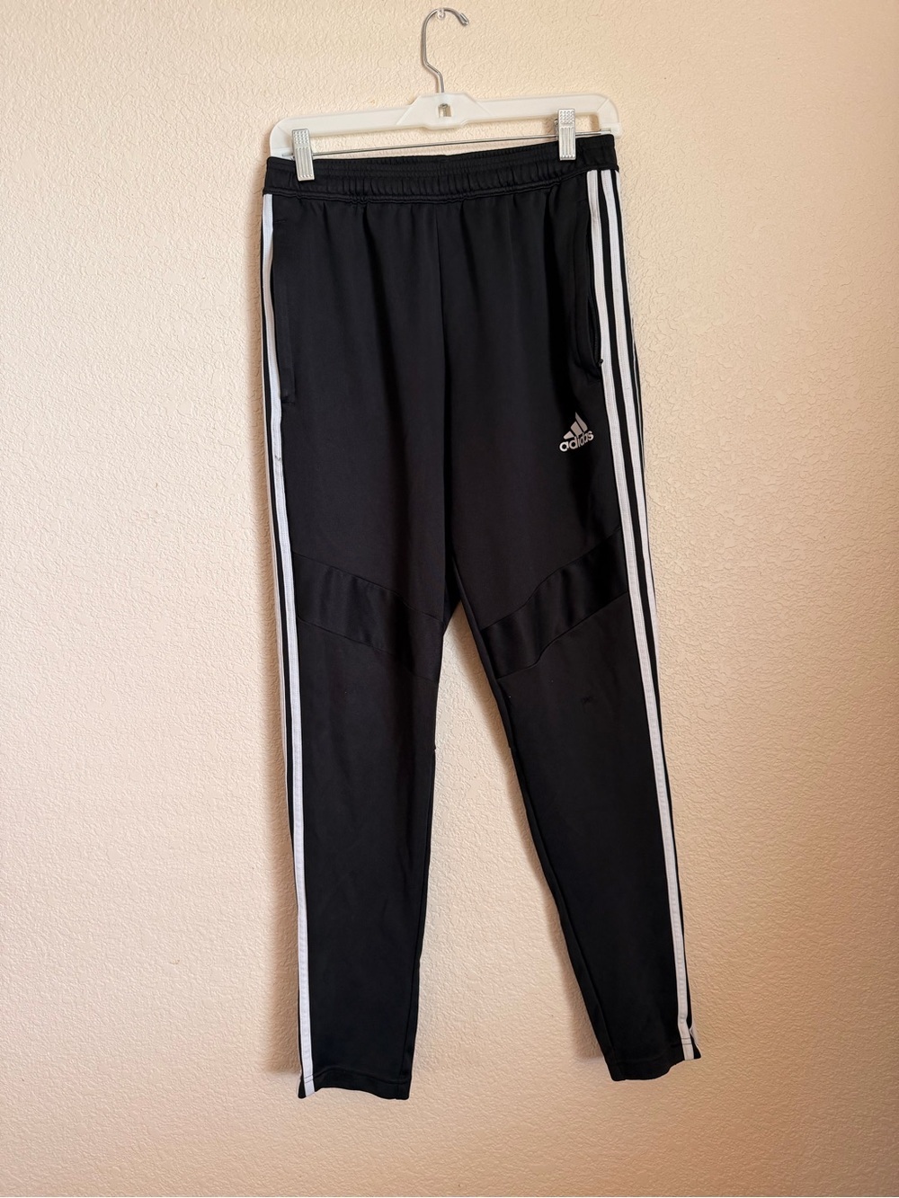 Adidas Mens Trio Black 3-Stripe Track Soccer Pants